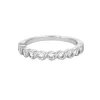 Demie alliance en or gris et diamants