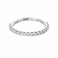 Demie Alliance en or gris et diamants