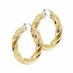 Deux boucles d'oreilles créoles en or