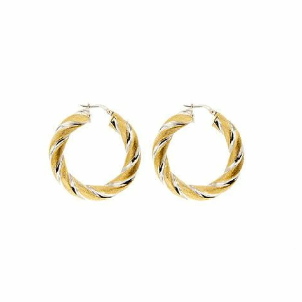 Deux boucles d'oreilles créoles en or