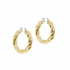 Deux boucles d'oreilles créoles en or