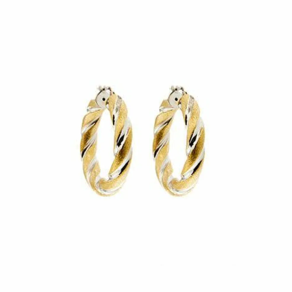 Deux boucles d'oreilles créoles en or