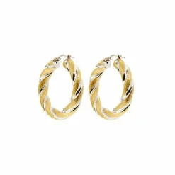 Deux boucles d'oreilles créoles en or