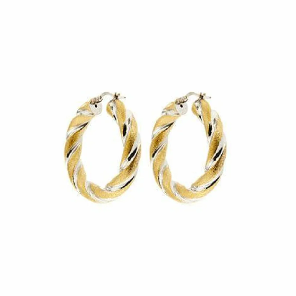 Deux boucles d'oreilles créoles en or
