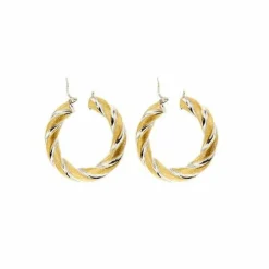 Deux boucles d'oreilles créoles en or