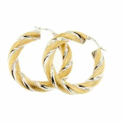Deux boucles d'oreilles créoles en or