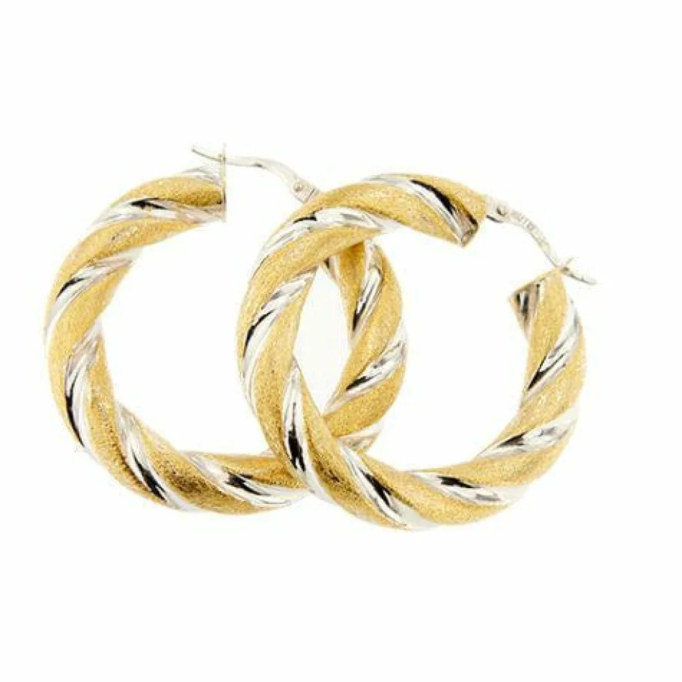 Deux boucles d'oreilles créoles en or