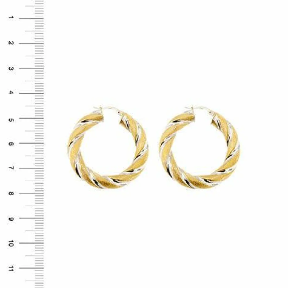 Deux boucles d'oreilles créoles en or