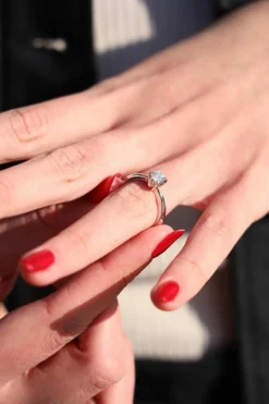 Diamani Bague Solitaire or blanc Diamant
