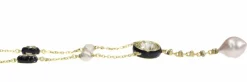 Diamant, collier de perles