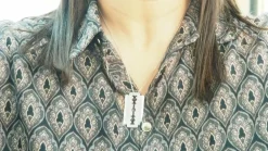 DIN VANH - Pendentif Lame de Rasoir or blanc