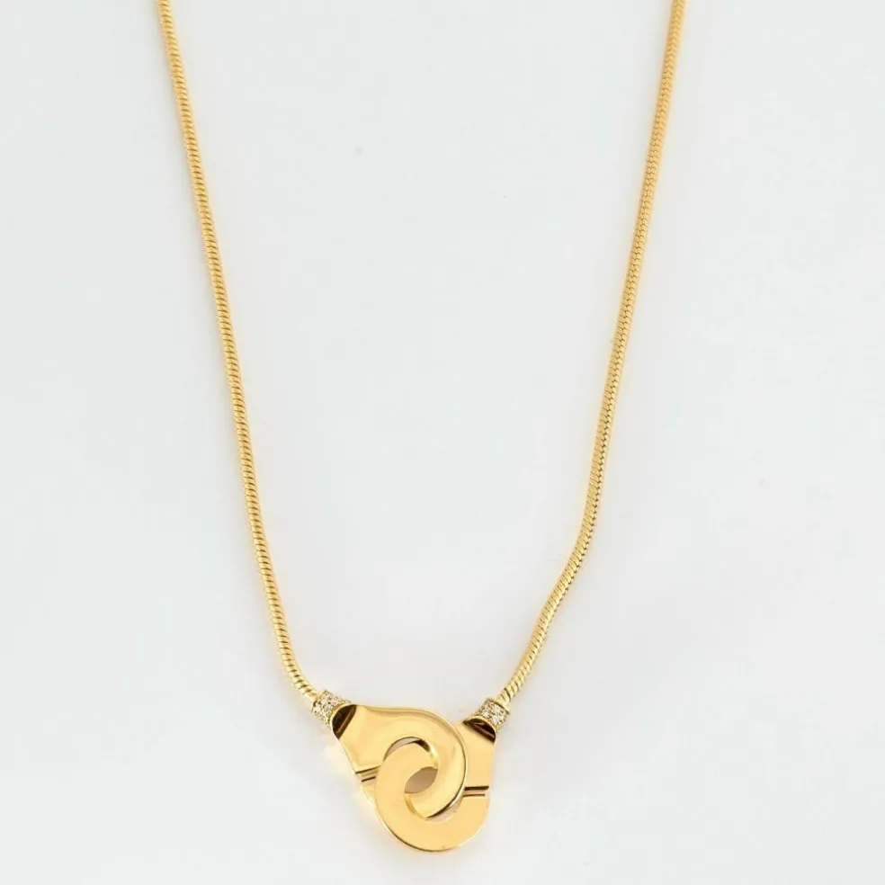 DINH VAN - MENOTTES R12- Collier en or jaune et diamant