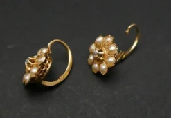 Dormeuses anciennes Diamant et Perles Fines