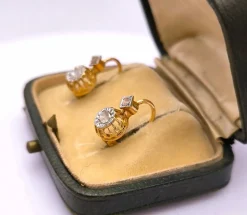 Dormeuses anciennes or et diamants