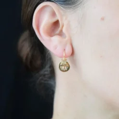Dormeuses anciennes or rose perles fines