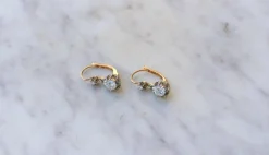 Dormeuses Art Déco Or rose et blanc et Diamants 0.90 Ct