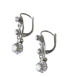 Dormeuses Art Deco en or gris et diamants