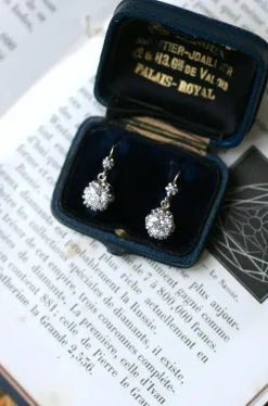Dormeuses diamants 2,45 Cts, ors et platine