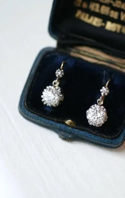 Dormeuses diamants 2,45 Cts, ors et platine