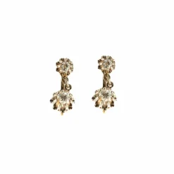 Dormeuses diamants or gris et jaune