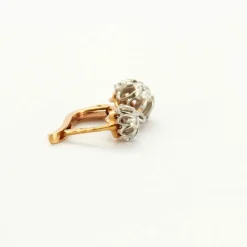 Dormeuses diamants or gris et jaune