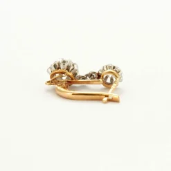 Dormeuses diamants or gris et jaune