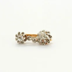 Dormeuses diamants or gris et jaune