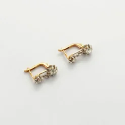 Dormeuses diamants or gris et jaune