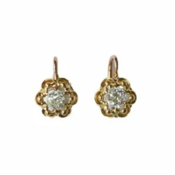 Dormeuses Diamants taille ancienne coussin 1.40 Ct