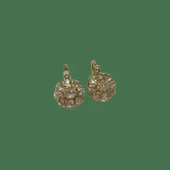 Dormeuses diamants taille ancienne or jaune
