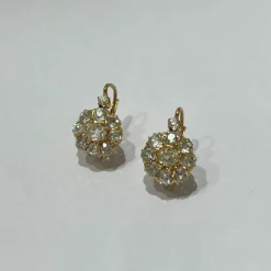 Dormeuses diamants taille ancienne or jaune