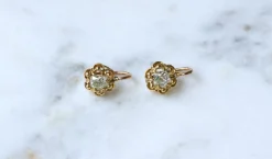 Dormeuses Diamants taille ancienne coussin 1.40 Ct