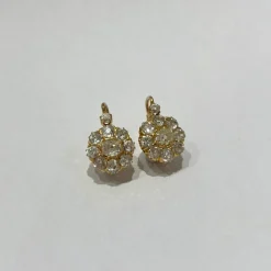 Dormeuses diamants taille ancienne or jaune