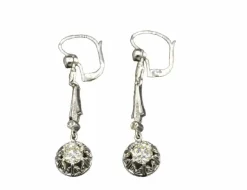 Dormeuses or blanc diamants