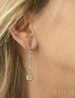 Dormeuses or blanc diamants