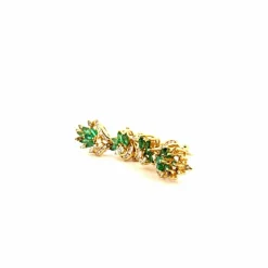 Dormeuses Or Jaune 18k Émeraudes & Diamants