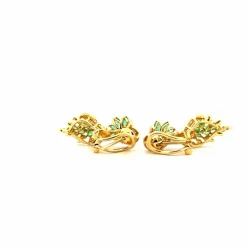 Dormeuses Or Jaune 18k Émeraudes & Diamants