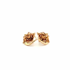 Dormeuses Or Jaune 18k Perle & Topaze