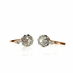 Dormeuses or rose et diamant - Année 1900