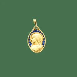 DROPSY - Médaille de la Vierge en or et émail plique-à-jour