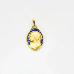 DROPSY - Médaille de la Vierge en or et émail plique-à-jour