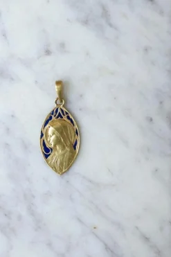 Dropsy - Médaille or émail Vierge Marie