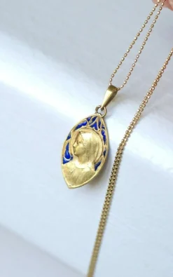 Dropsy - Médaille or émail Vierge Marie