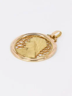 DROPSY Médaille vintage Vierge de profil or jaune