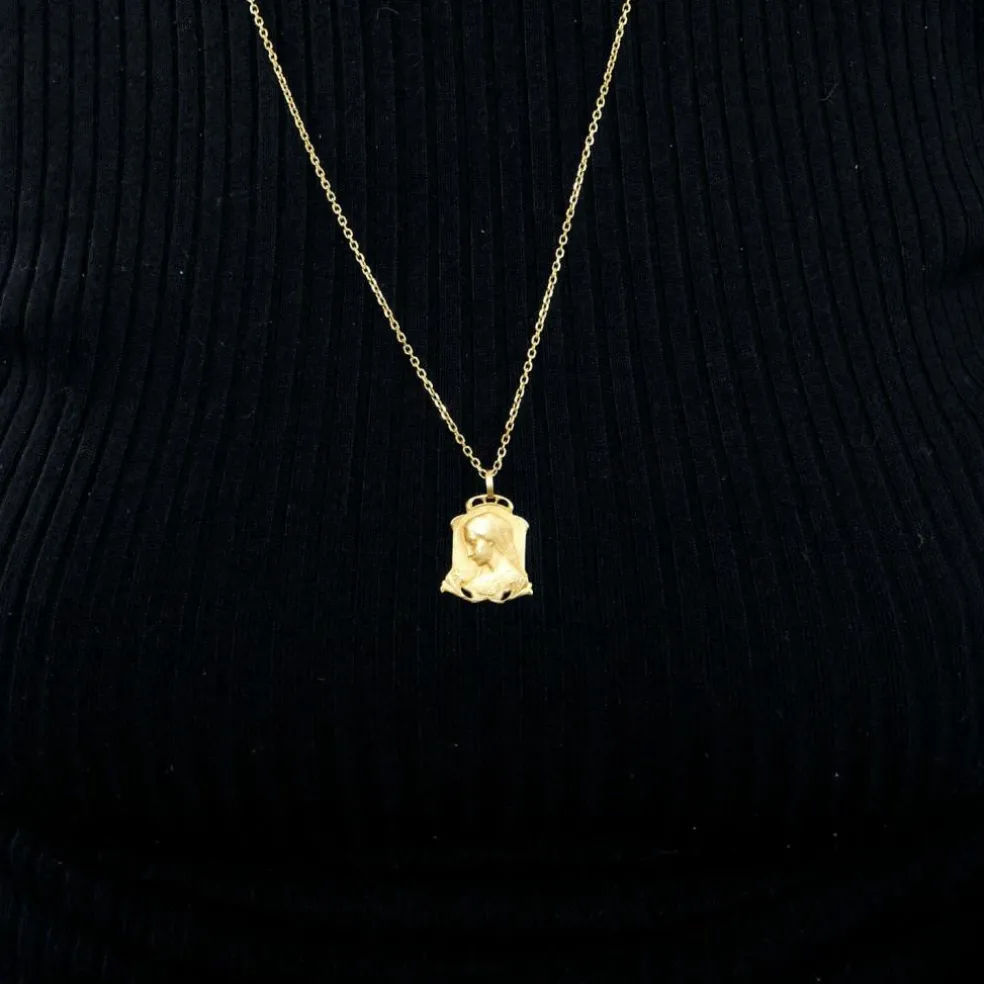 DROPSY-Médaille Vierge sous les lys or jaune