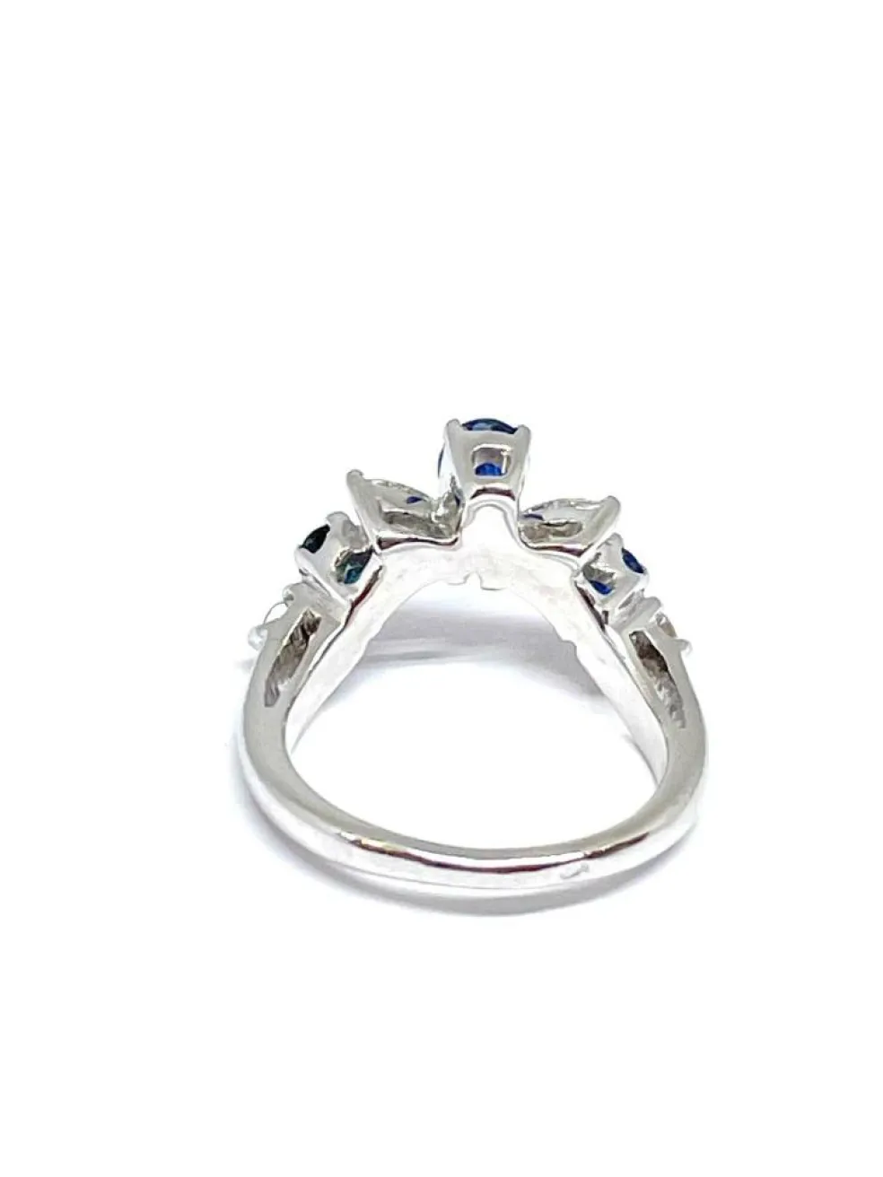 Duo de bagues or blanc diamants saphirs rubis