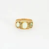 Elégante Bague Jarretière Or Jaune, Opale et Diamants