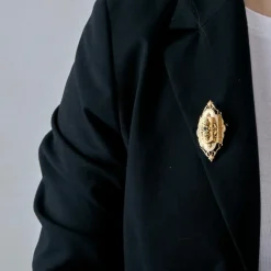 Elégante Broche-Pendentif Napoléon III Or Rose Diamant et Perles