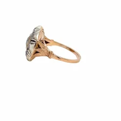 Ensemble bague et boucles d'oreilles victoriennes en or et argent avec diamants
