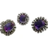 ensemble de bague et boucles d'oreilles en or et argent avec saphirs
